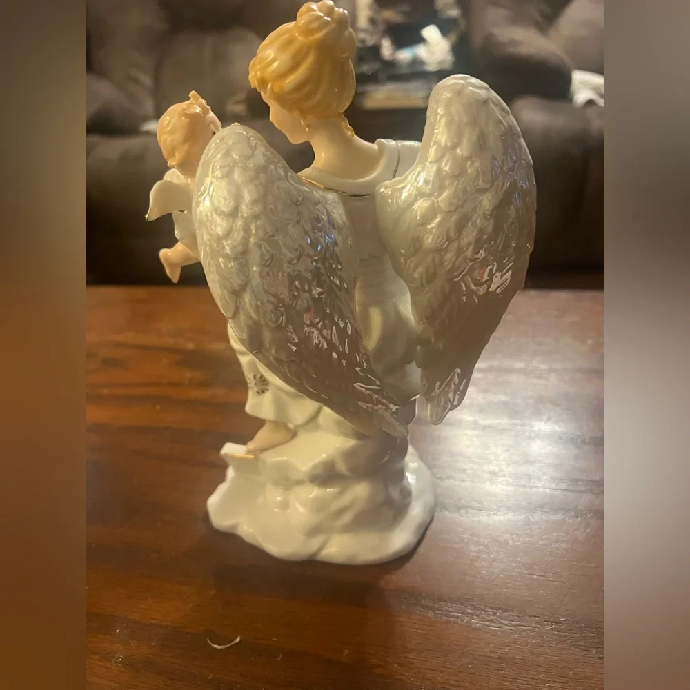 Vintage Elegant Angel Figurine with Child